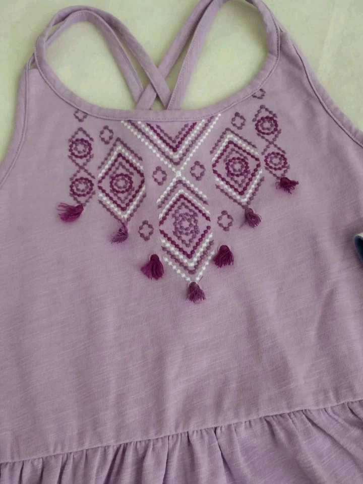 Gymboree Size Medium Large Girls Dress Winter Bird Blue Purple Maxi 2 Dresses  - Image 3 of 4