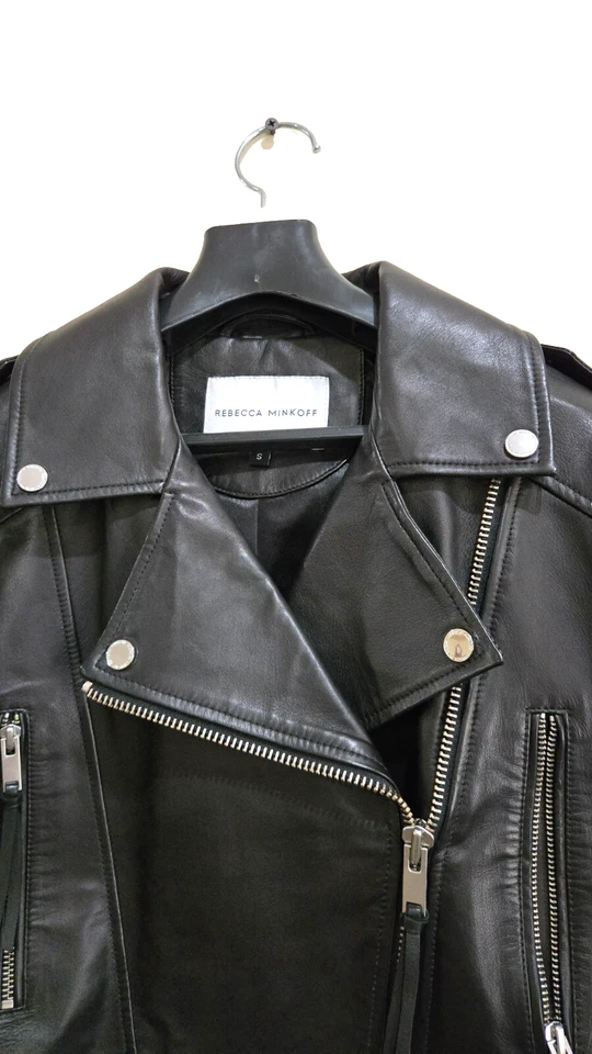 Chaqueta Motor Cordero Original Marca Rebecca Minkoff Damas Talla: S Foto 3 de 4
