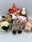 Lot Of 8 Vintage 1990s Ty Beanie Babies Farm Animals With Tags