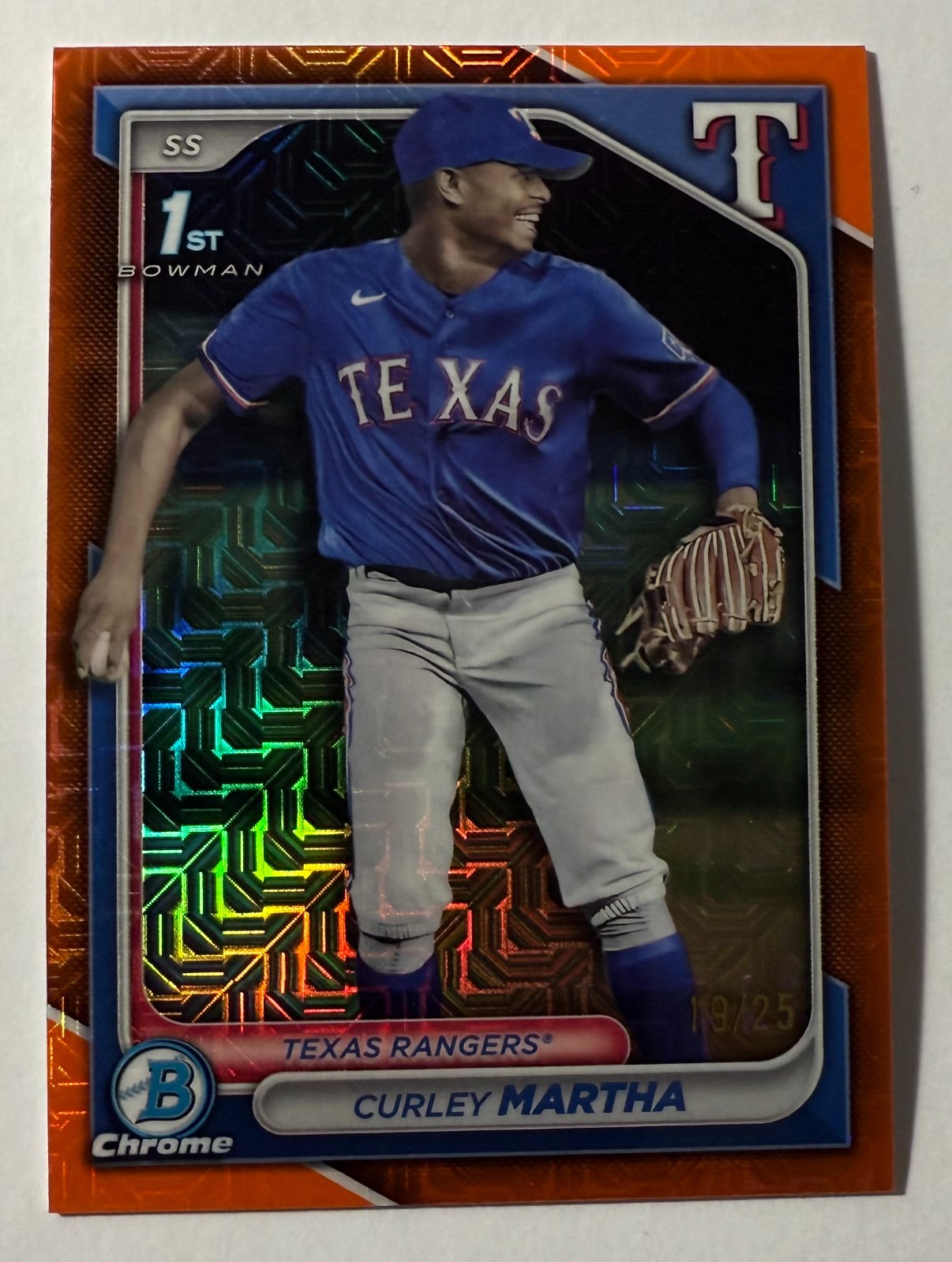 2024 Bowman Chrome Prospects Mega Box Curley Martha Mojo Orange Ref 19/25 1st