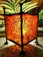 Orientalische Marokkanische Windlichter Teelichthalter Leder Henna Tattoo Deko