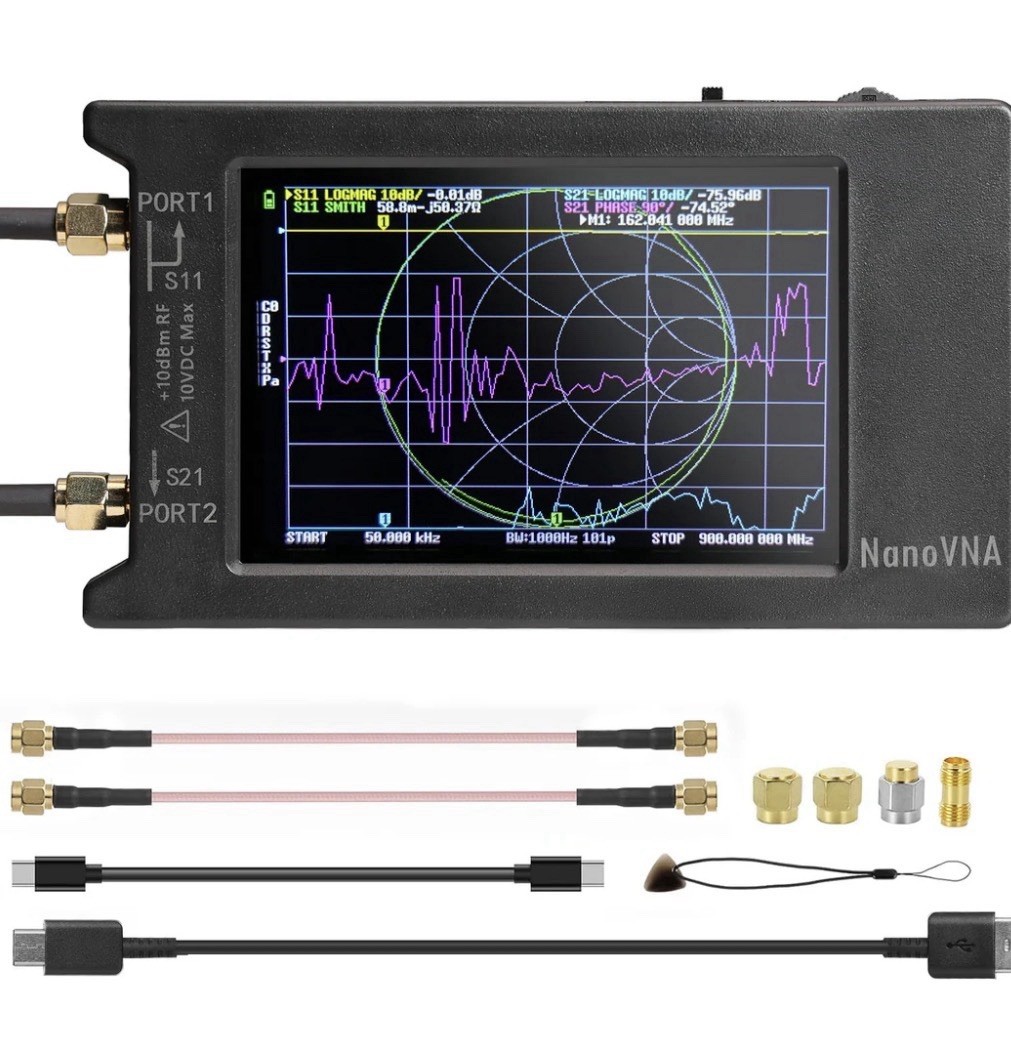 Nano VNA-H4 Handheld Vector Network Analyzer 4" Screen MicroSD Port NOB