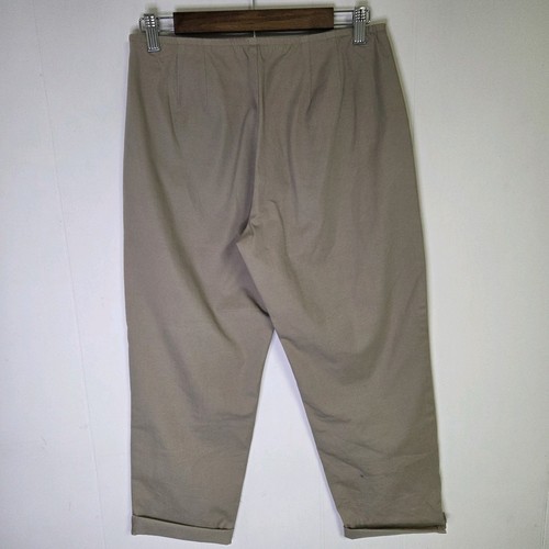 Pantalone Eileen Fisher cotone biologico beige elasticizzato crop zip laterale taglia small - Foto 2 di 6