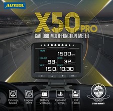 Autool X50 Pro OBD digital display, gauges, meters, alarms.