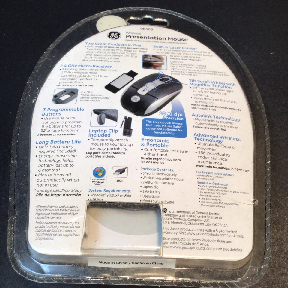 GE 98505 Wireless Mini Presenter Mouse With Built-in Laser Pointer - Image 2 of 3