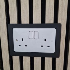 Acoustic Wall Panel Double Socket Gang Spacer Surround 15mm Border With Screws