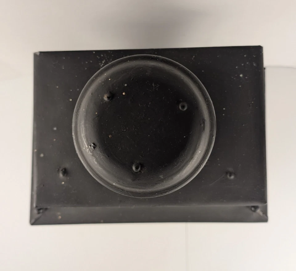 Large Black Metal Glass Lantern Rustic Vintage Style Candle Holder Decorative - Image 3 of 4