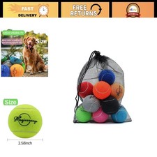 12 Pack 2.5 in Multicolor Dog Tennis Balls with Mesh Bag - High Bounce Fetch