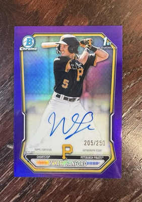 #ad 2026 Bowman Wyatt Sanford 1st Chrome Auto Purple Refractor 250 #CPA WS $89.99