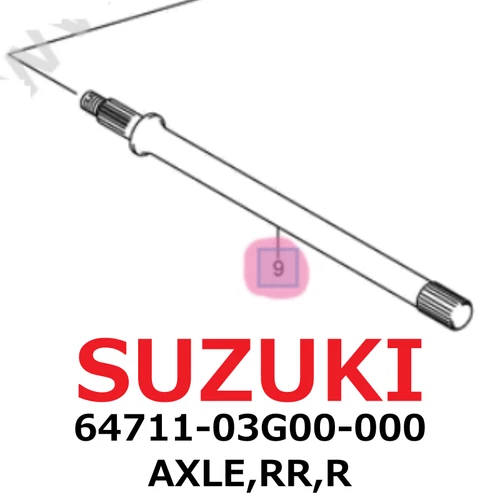 AXLE, REAR RH | MODEL K4/K5/K6