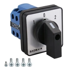 Baomain Rotary Universal Changeover Switch SZW26-20/D202.2 660V 20A 1-0-2 3 Posi