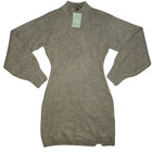 H&M Strickkleid Langarm Gr L Braun Meliert mit Wolle Weich NEU