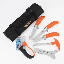 Hunting Knife Set with Sheath, 8 PCS Game Field Deer Dressing Kit