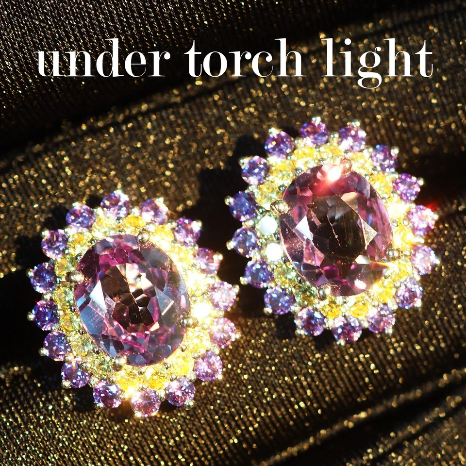 Orecchini in argento sterling 925 con zaffiro 6,80 carati e zaffiro che... - Immagine 4 di 4