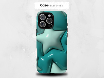 3D Star Print Phone Case Dual Layer for iPhone 11-17 & Samsung Galaxy S21-S25