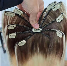 Blonde Customize Spider Seamless Octopus Clip in Hairpiece Clips in Wefts Topper