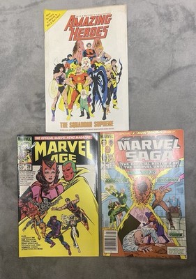 Vg Marvel Lot: Marvel Age #29 (1st Longshot), Marvel Saga #4, Amazing Heroes #70