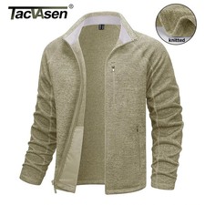 Full Zip Knitted Sweater Mens Stylish High Quality Soft Warm Fleece Jac