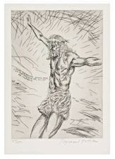 Unique Raymond Pettibon etching, signed and dated.