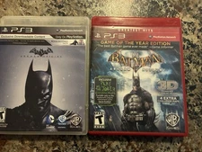Batman: Arkham Origins + Asylum  (Sony PlayStation 3, 2013) Video Game Lot CIB