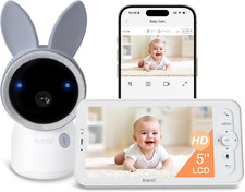 2.4G 5G Smart Baby Monitor with Camera and Audio, 5 Wifi/No-Wifi 4MP Split Scr