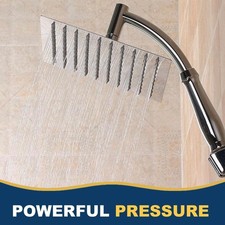 8" Shower Head Large Rainfall Pressure Steel Chrome Powerful Energy Water Saving