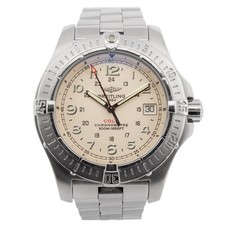 Breitling Colt Quartz A74380 - Stainless Steel Men's Watch - Silver/Cream Dial