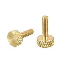 2Pcs Brass Knurled Thumb Screws, M3x10mm Flat Grip Bolt Knobs Fasteners