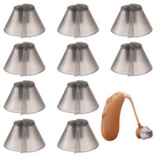 Hearing Aid Domes Replacement - 10 Pcs Dark Gray Tulip Tips for Standard Receive