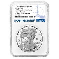 2026-W 1 1-oz Proof American Silver Eagle NGC PF69UC ER Blue Label