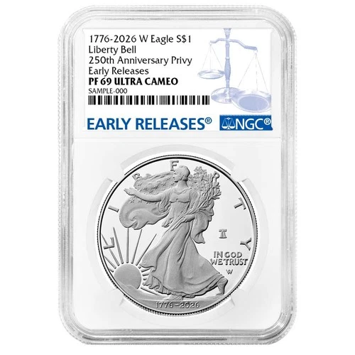 2026-W $1 1-oz Proof American Silver Eagle NGC PF69UC ER Blue Label