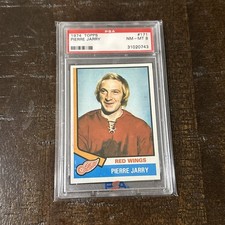 1974 TOPPS #171 PIERRE JARRY DETROIT RED WINGS PSA 8
