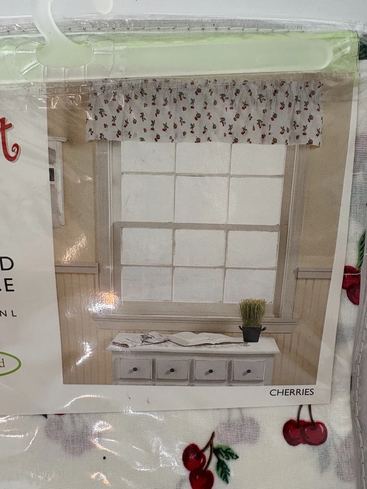Springmaid CHERRIES Tailored Valance 60 x 10  New in Package - Image 2 of 4