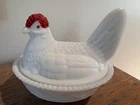 Vintage Westmoreland Hen On Nest 6 X4.5 Candy Dish White Milk Glass