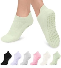 Pilates Grip Socks for Women, Non-slip Yoga Athletic Socks for Workout ,6 Pairs