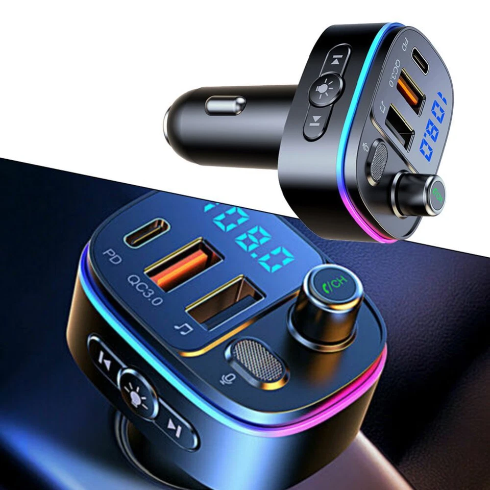 Type-C USB PD Quick Car Charger Bluetooth FM Transmitter for iPhone X Samsung S9 - Image 4 of 4