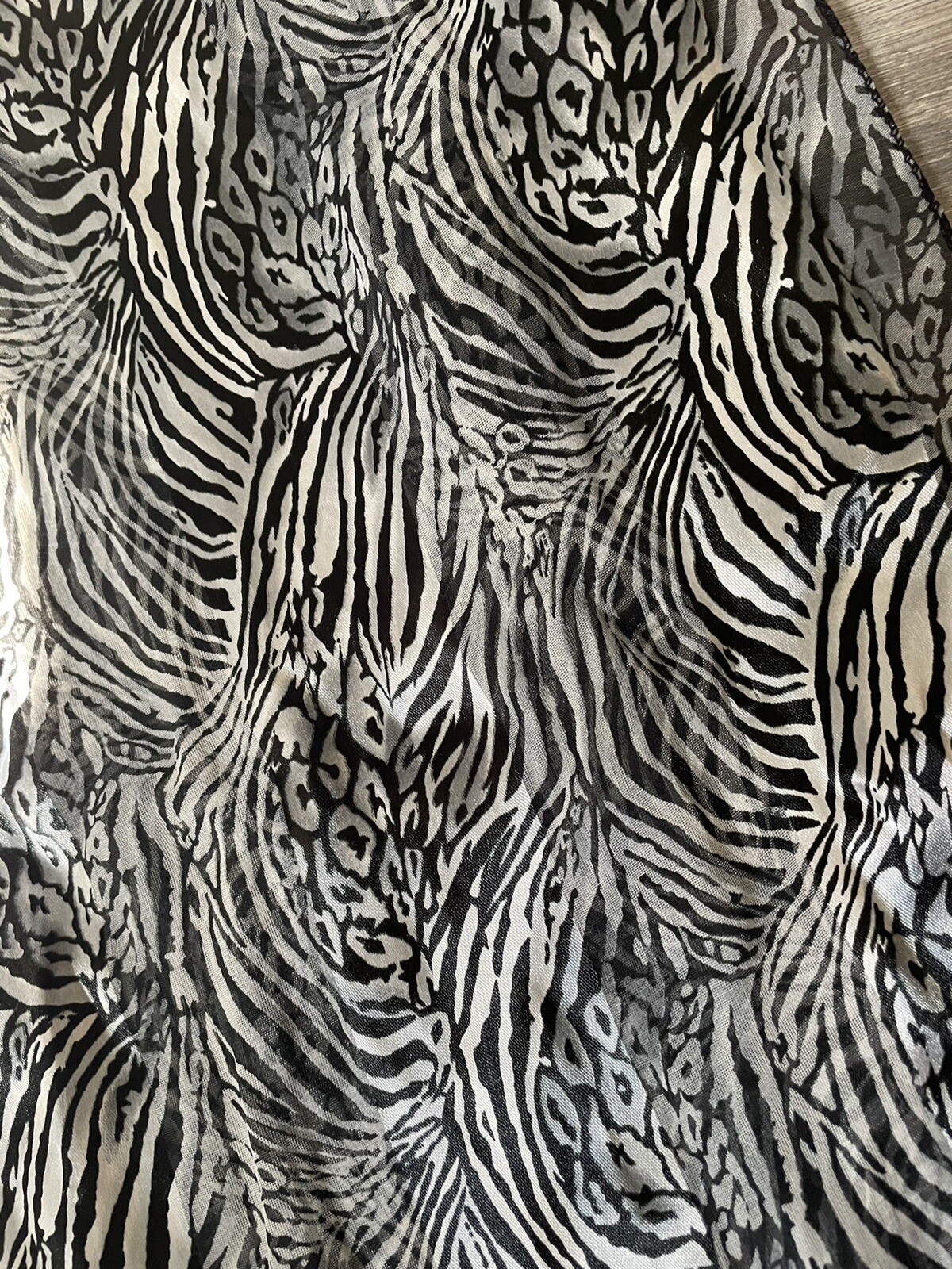 Zebra Animal Print Scarf Rectangular Shape Light … - image 4