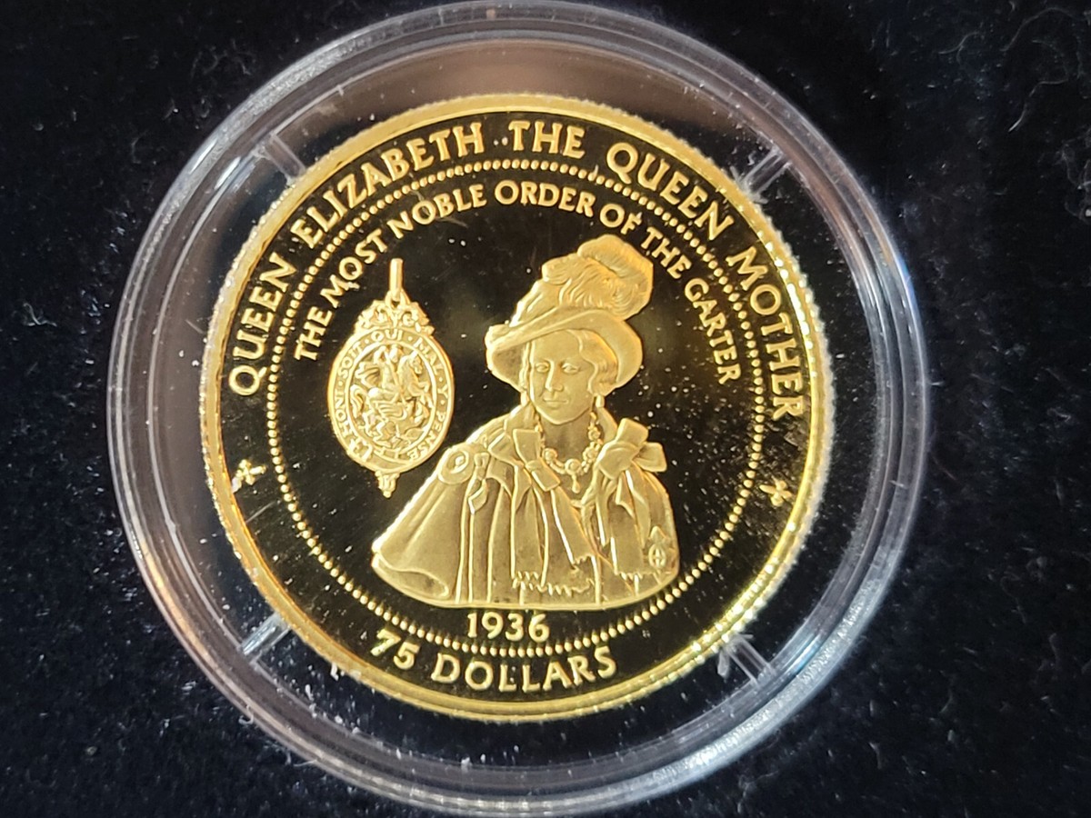🌟 1997 Pitcairn Islands $75 Gold Queen Elizabeth Century Lady