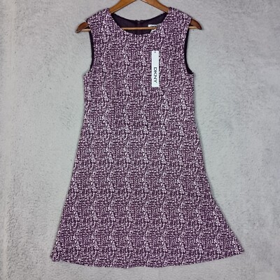 DKNY Dress Women's Medium Plum Abstract Sleeveless A-Line Cocktail Y2K NWT $119