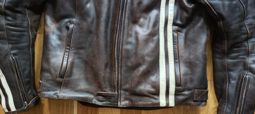 BKS London Vintage Leather Motorcycle Jacket Brown size UK 40-42 - Picture 2 of 21