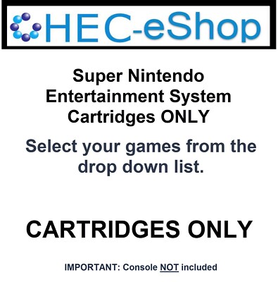 Super Nintendo Entertainment System (SNES) Kassetten - Auswahl aus Dropdown-Liste