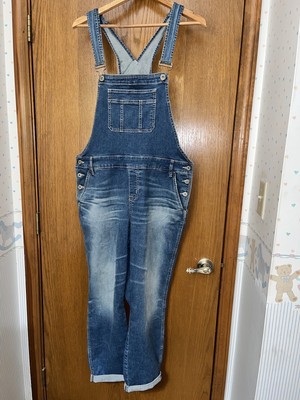 New Torrid Cropped Denim Overalls Women Size 18 Blue Vintage Stretch Jean