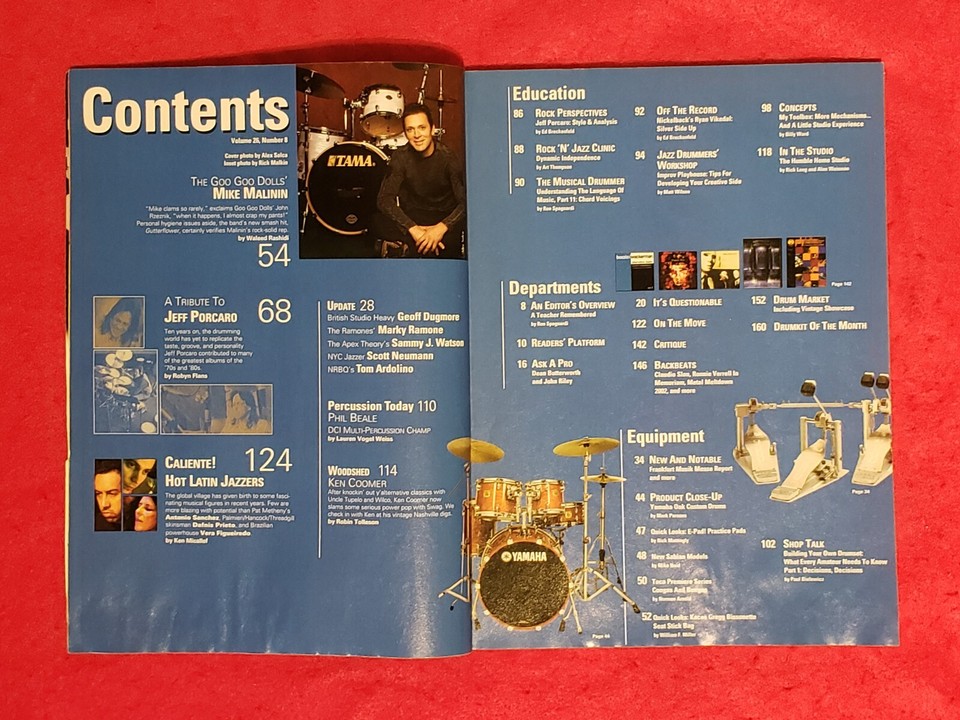 DRUM COLLECTORS 8A Drum Sticks W/Modern Drummer "Jeff Porcaro" Feature