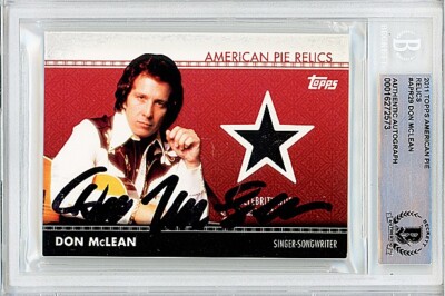 2011 -DON McLEAN-Beckett BAS Signed/Autograph/Auto TOPPS AMERICAN PIE RELIC Card