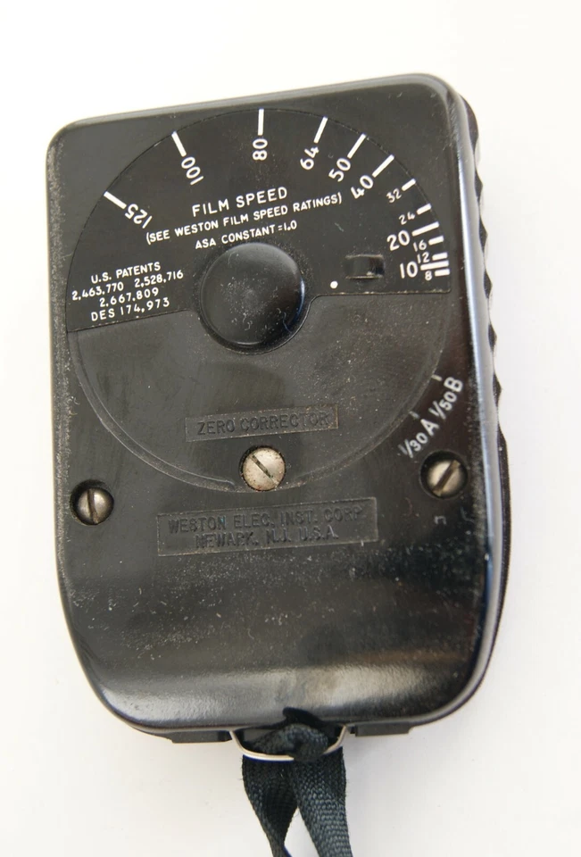 Medidor de exposición de lectura directa Weston vintage con estuche de cuero y correa Foto 3 de 3