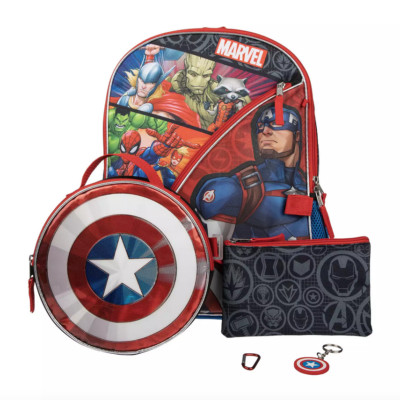 Marvel Avengers Backpack 5 Piece Set with Create Your Own Comic Book Pad