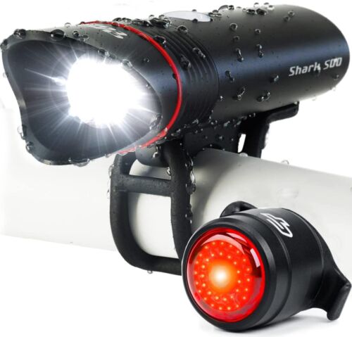 Cycle Torch Shark 500 USB Rechargeable Bicycle Light Bike LED Headlight - Afbeelding 1 van 7