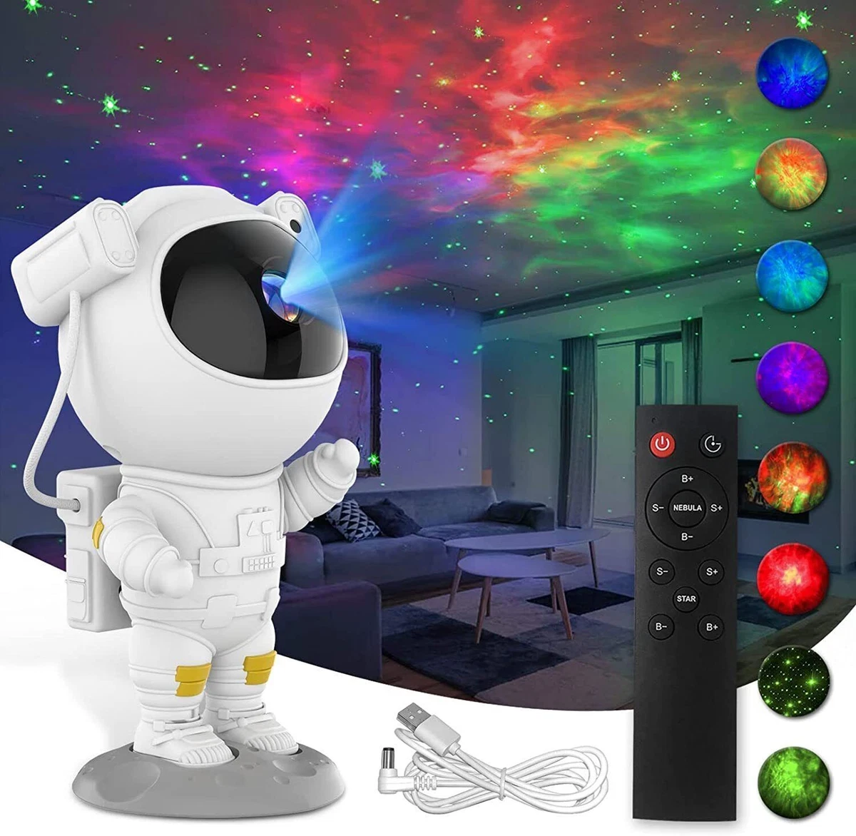 Astronaut Projector Galaxy Starry Sky Night Light Nebula Space LED Lamp w Remote