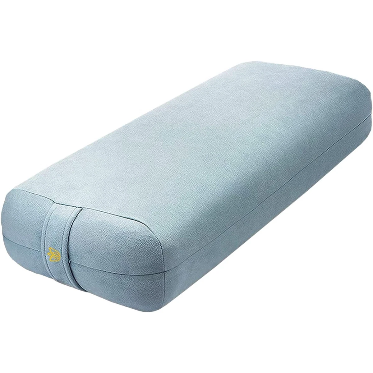 Florensi Rectangular Velvet Yoga Bolster Cushion w/Carry Handle Light Blue