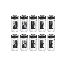 Panasonic CR123A 3V Industrial Lithium Batteries (Silver/Black) (10 Pack) +Track